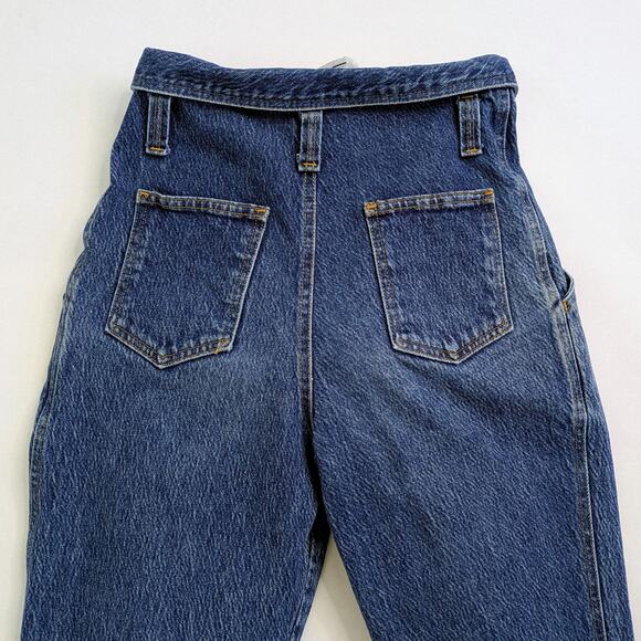 Palmetto's Jeans Vintage Women's 26* Blue Paperbag Waist Button Fly Tapered - Picture 6 of 11